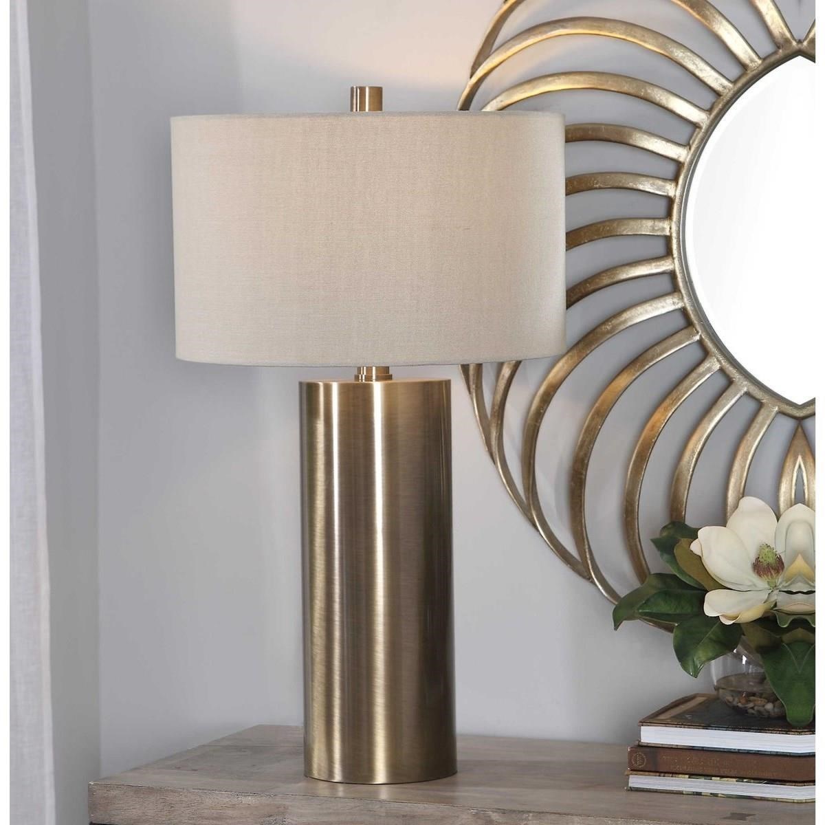 Brushed brass top table lamps